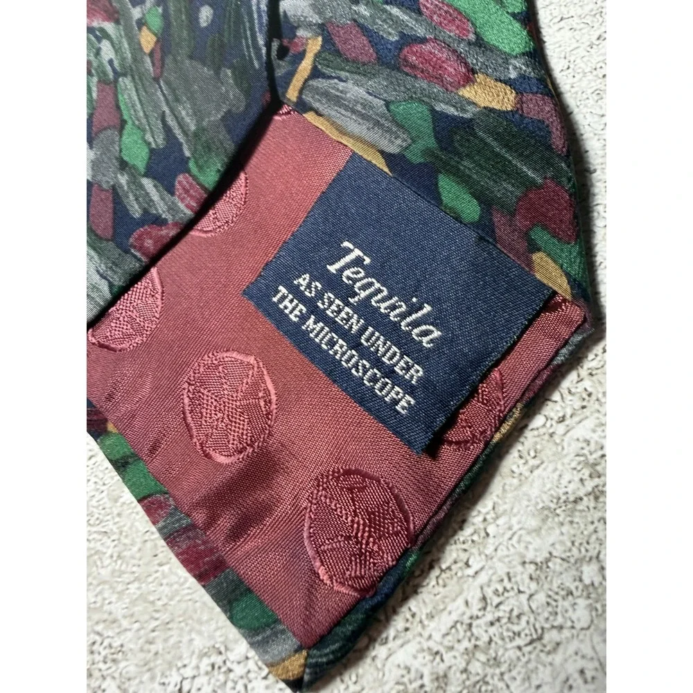 Molecular Expressions Tequila Silk Tie Mens OS Multicolor Geometric Necktie VTG